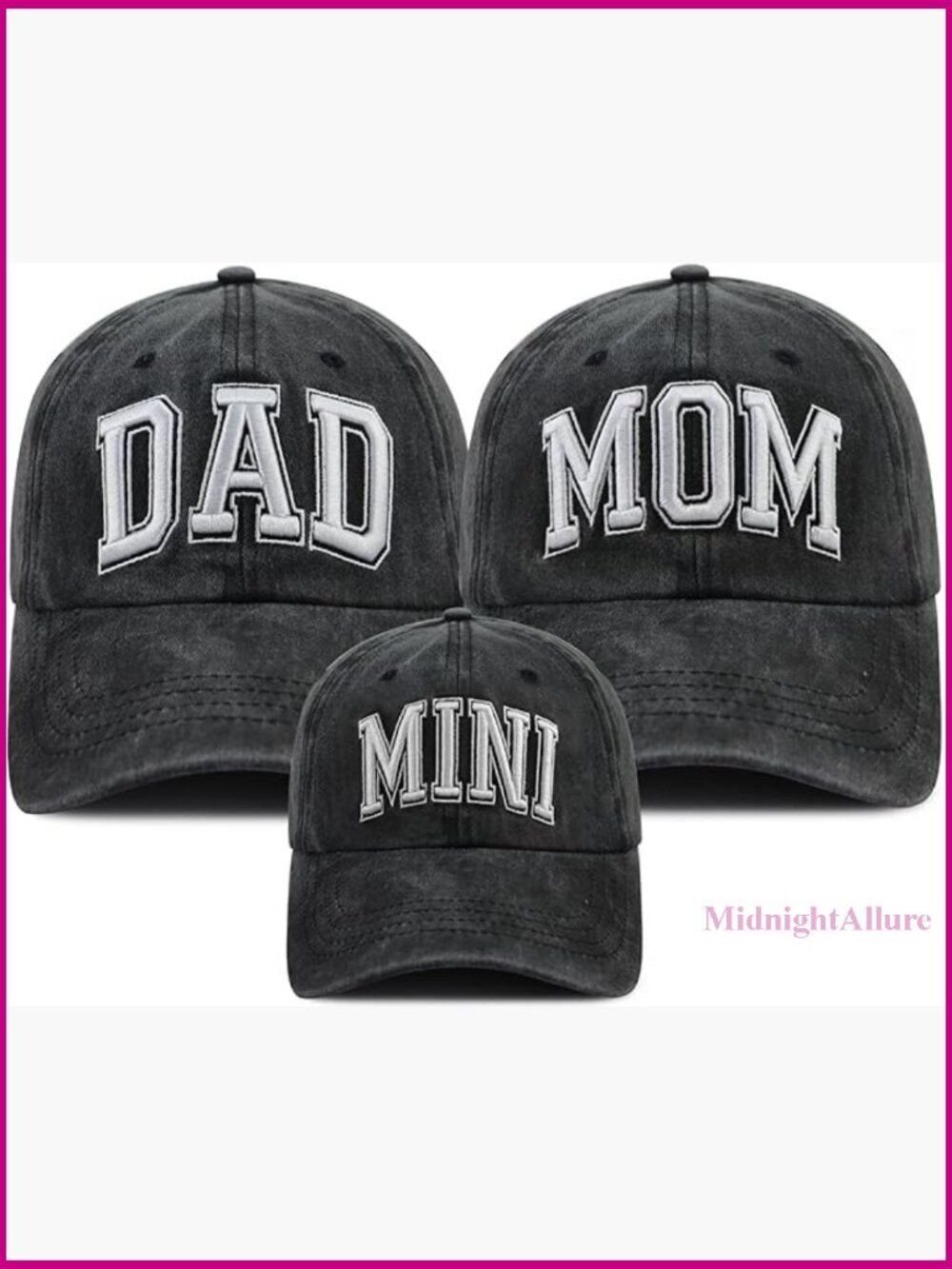Matching Family Baseball Cap Set Adjustable Embroidered Parent-Child Hats
